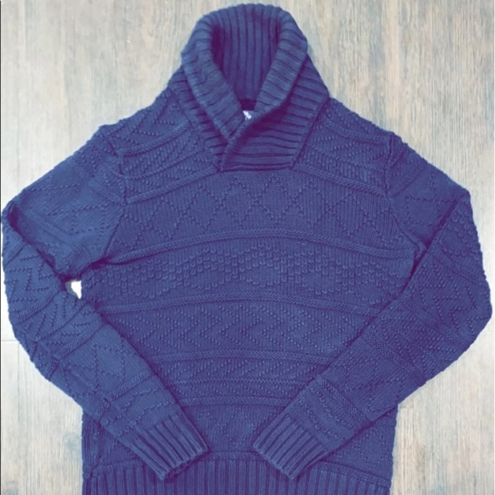 American Eagle Shawl Collar Sweater (NAVY)
